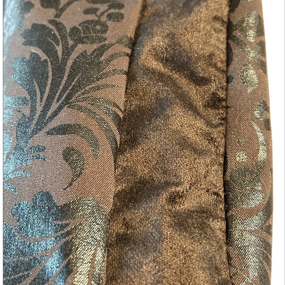 Anthropologie skinny tuxedo Black floral foil Jacquard Pants - Picture 5 of 7